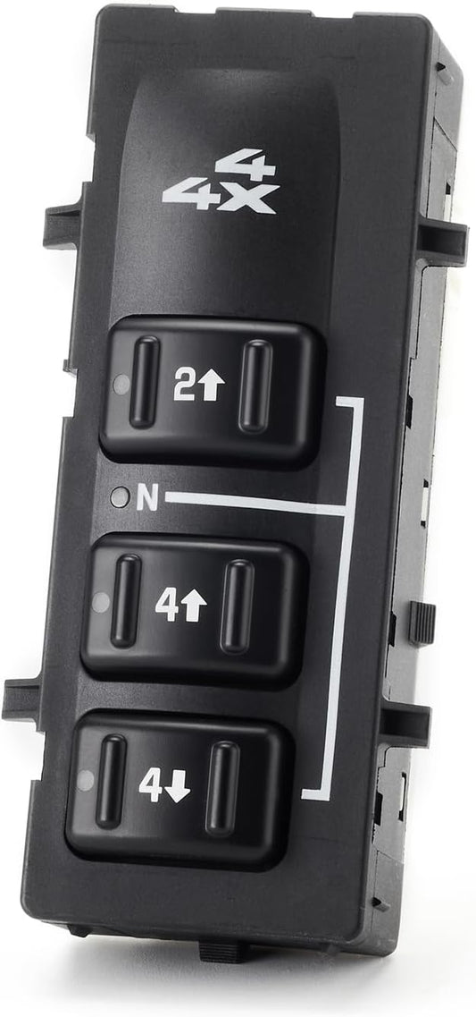 4WD Seletor Switch for 2003-2007 Chevy Avalanche Silverado Suburban Tahoe GMC Sierra Yukon 1500 2500 3500 4X4 Wheel Drive 4WD Transfer Case Switch - No Auto 4X4 Button, OE 19259312, 15164519, 15136040