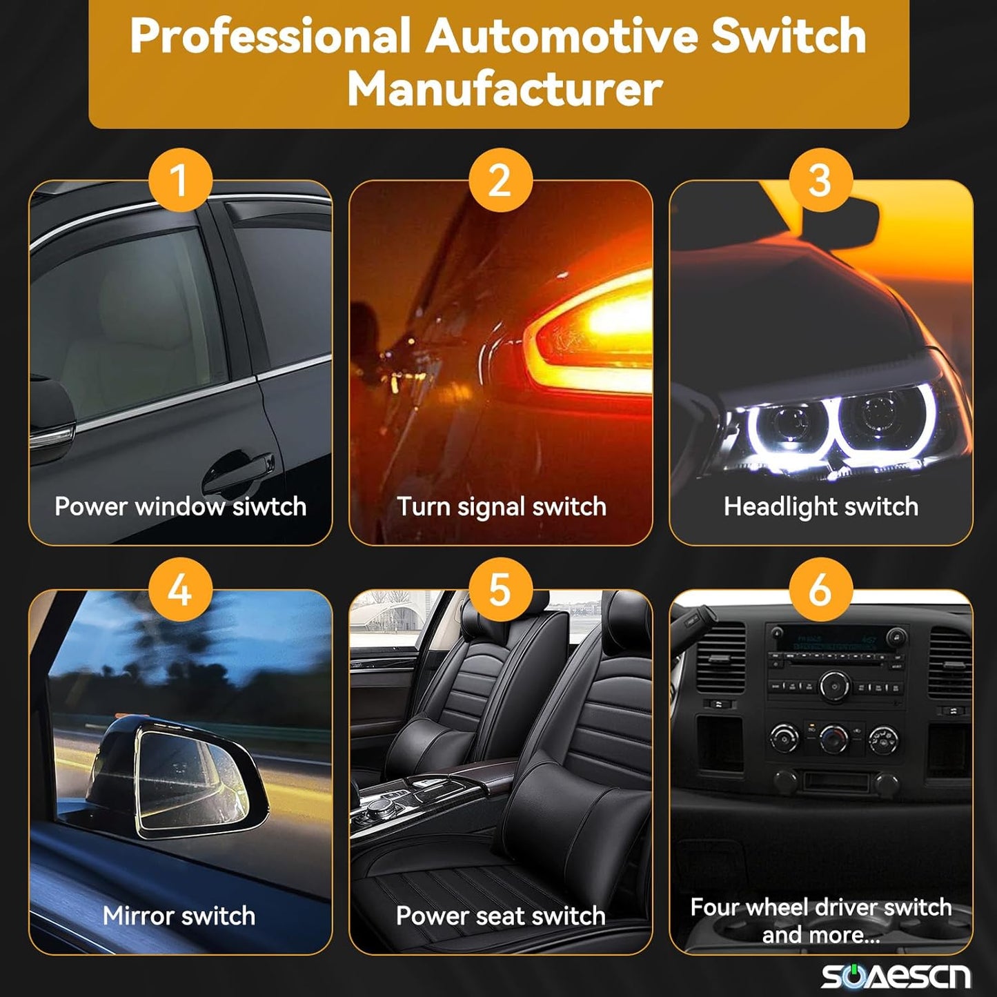 Passenger Side Power Window Switch for 1995-2005 Chevy GMC - Blazer Suburban Silverado Thaoe S10 C1500 C2500 C3500 K1500 K2500 K3500, Jimmy Sonoma Yukon, Escalade, Bravada, 15151362-15692686-901047
