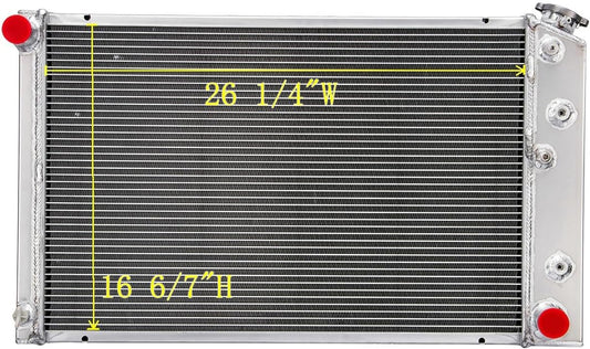 CC162 3Row Radiator for 1975-1979 Chevy Nova 1970-1972 Chevelle 1970-1981 Camaro for 1975-1980 C10 C20 C30 G10 G20 G30 K10 K20 K30 G-Body for 1975-88 Monte Carlo Oldsmobile Pontiac Aluminum Radiators