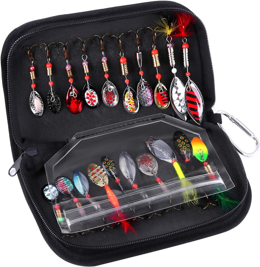 187/343Pcs Fishing Accessories Kit, Organized Fishing Tackle Box with Tackle Included, Fishing Hooks, Fishing Weights Sinkers, Fishing Gear and Equipment, Fishing Gift for Men