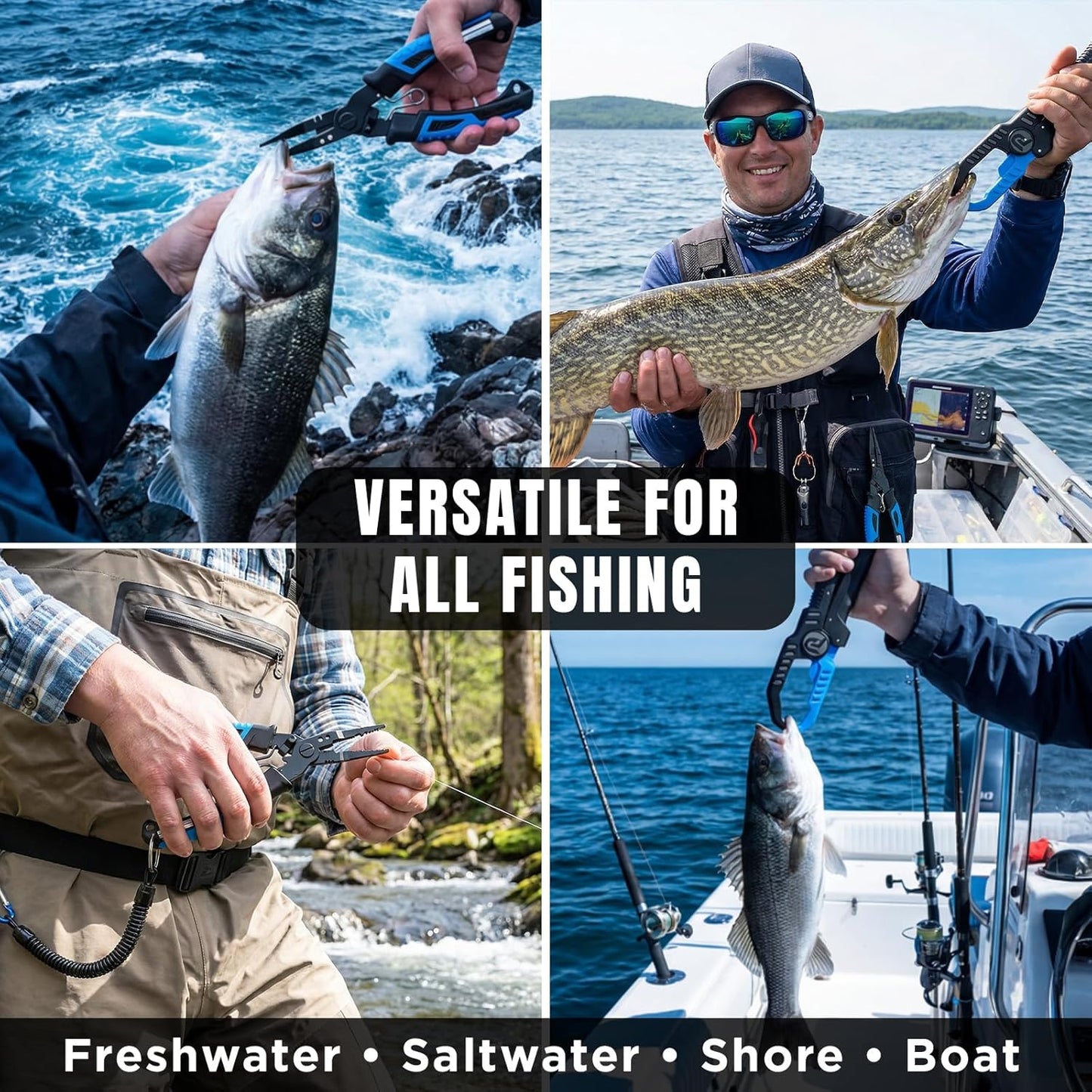Fishing Gear- Fishing Rod and Reel Combos, Fishing Backpack, Fishing Net, Fishing Bag with Rod Holders and Tackle Box for Freshwater/Saltwater, Fishing Gifts for Men