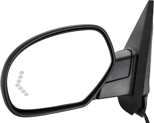 Side View Mirror Fit for 07-13 Chevy Silverado 1500 2500 HD 3500 HD,GMC Sierra 1500 2500, Yukon/Yukon XL -Power Heated Manual Folding with Arrow Turn Signal Puddle Light Driver Side