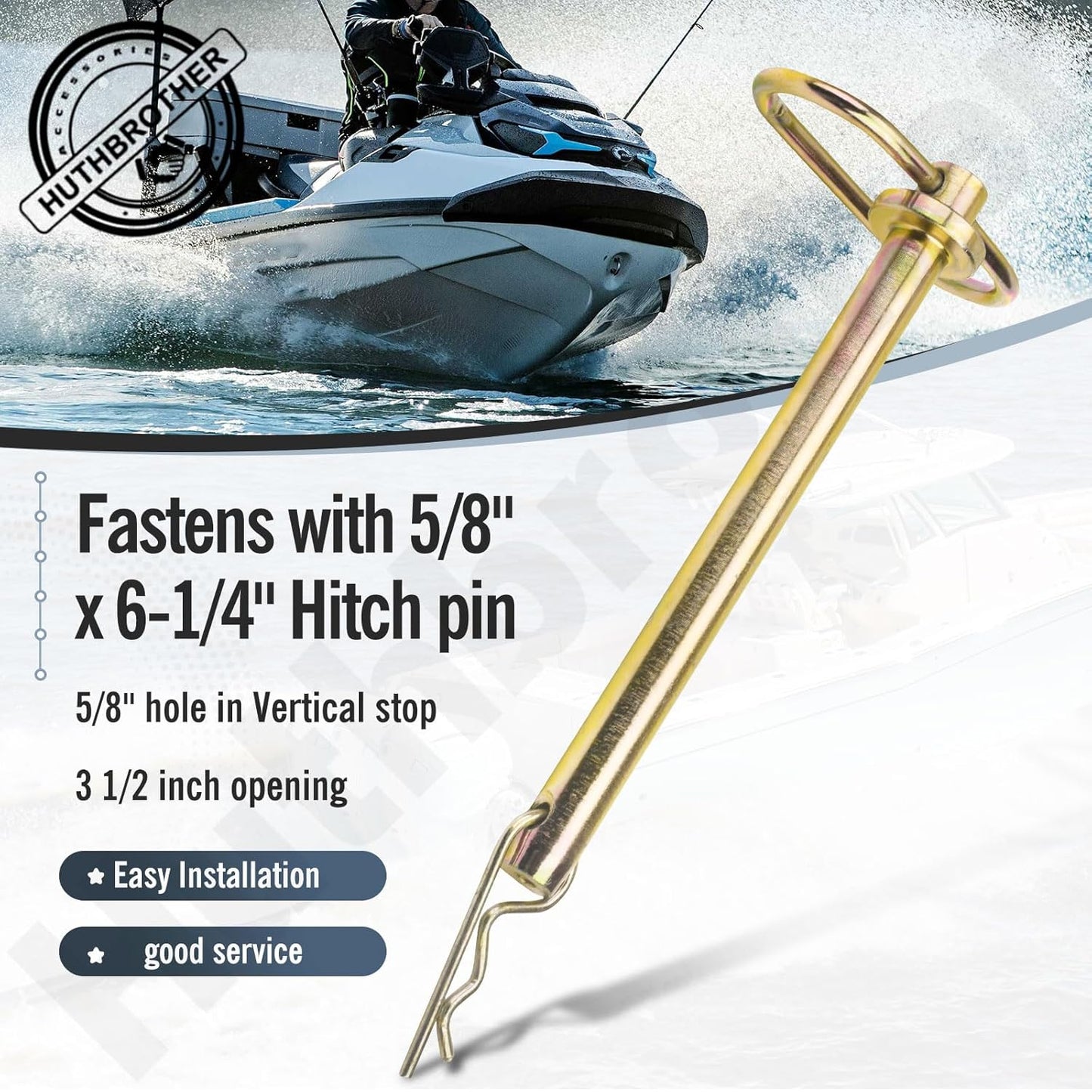 Bow Stops PWC-5A Trailer Bumper W/Hitch Compatible with Jet Ski Ski Doo, Waver Runner, Pwc,Replace 5801632 BY6105