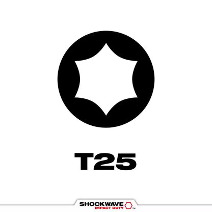 SHOCKWAVE Impact Duty 2 In. T25 Torx Alloy Steel Screw Driver Bit (5-Pack)