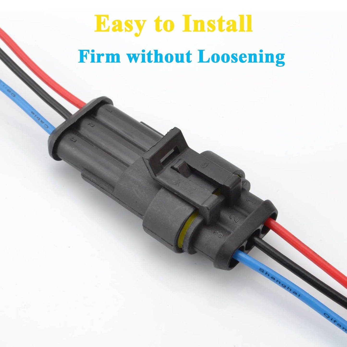 3 Sets Car Waterproof Electrical Connector,18 AWG 3 Pin Plug Auto Electrical Wire Connectors Marine for Car, Truck, Boat, and Other Wire Connections.(3 Sets)
