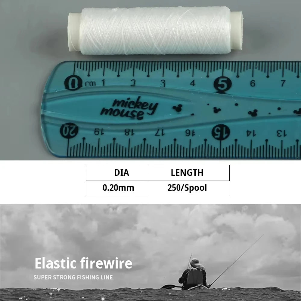0.2Mm 250M High-Strength Elastic Fishing Line Invisible Fishing Bait Line Elastic Thread Fishing Line Fishing Line Fishing Good