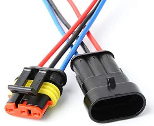 3 Sets Car Waterproof Electrical Connector,18 AWG 3 Pin Plug Auto Electrical Wire Connectors Marine for Car, Truck, Boat, and Other Wire Connections.(3 Sets)
