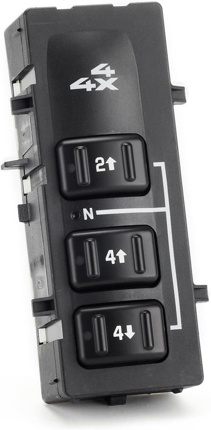 4WD Seletor Switch for 2003-2007 Chevy Avalanche Silverado Suburban Tahoe GMC Sierra Yukon 1500 2500 3500 4X4 Wheel Drive 4WD Transfer Case Switch - No Auto 4X4 Button, OE 19259312, 15164519, 15136040