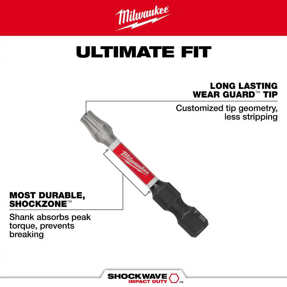 SHOCKWAVE Impact Duty 2 In. T10 Torx Alloy Steel Screw Driver Bit (1-Pack)