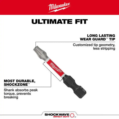 SHOCKWAVE Impact Duty 2 In. T10 Torx Alloy Steel Screw Driver Bit (1-Pack)
