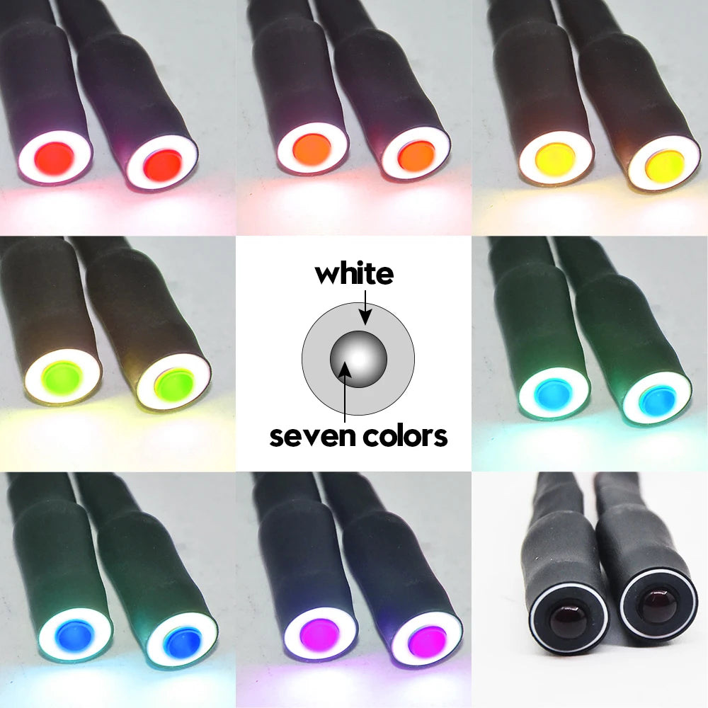 10/13Mm OD LED Light Angel & Demon Eyes LED 2 Leds Headlight Headlamps Bulb for 1/10 RC Model Car Truck Parts