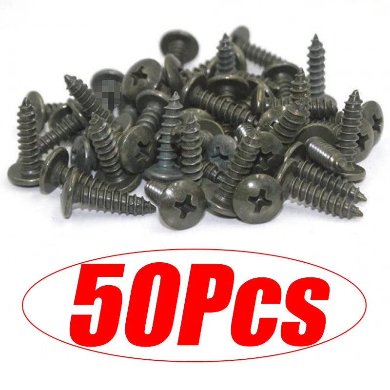 10/50Pcs Mixed Car Motorcycles Metal Screw Tapping Fastener Clips with Screw Anti-Rust Protection Clip Screw Buckle Iron Sheet