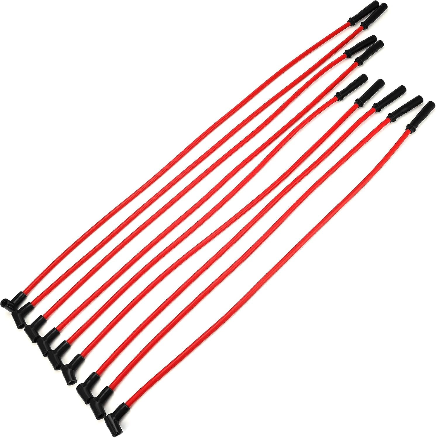 High Performance Low Resistance 10.5MM HEI Spark Plug Wire Set for Chevy SBC 302 305 307 327 350 400 BBC 348 366 396 402 409 427 454 496 502 572 632 V8 Engine (Set of 9)