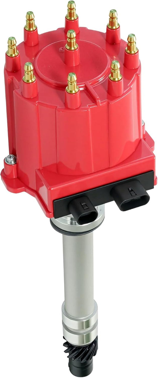 Ignition Distributor Compatible with 1987-1997 GMC Chevy 5.0L 5.7L 7.4L C/K Pickup Truck Van Big Blocks Small Blocks 305 350 454 HEI652R Red Cap