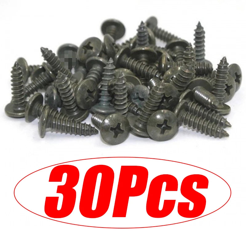 10/50Pcs Mixed Car Motorcycles Metal Screw Tapping Fastener Clips with Screw Anti-Rust Protection Clip Screw Buckle Iron Sheet