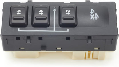 4WD Seletor Switch for 2003-2007 Chevy Avalanche Silverado Suburban Tahoe GMC Sierra Yukon 1500 2500 3500 4X4 Wheel Drive 4WD Transfer Case Switch - No Auto 4X4 Button, OE 19259312, 15164519, 15136040