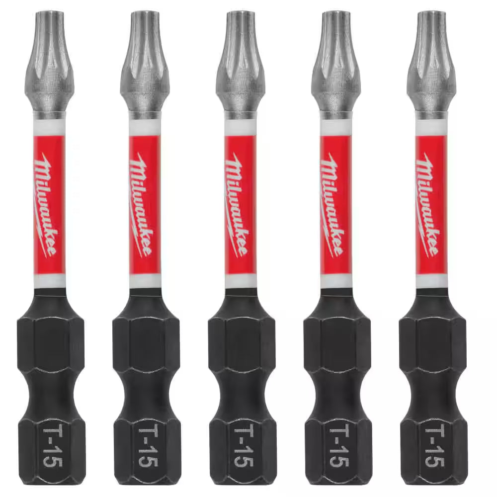 SHOCKWAVE Impact Duty 2 In. T15 Torx Alloy Steel Screw Driver Bit (5-Pack)