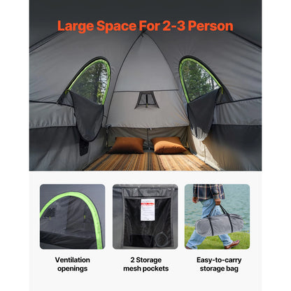 Pickup Truck Tent for Camping Waterproof PU2000 2-3 Person Truck Bed Tent Truck Bed Camper Shell with Expandable Awning