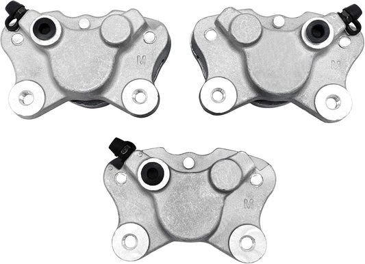 Front Left Right & Rear Brake Calipers for Arctic Cat ATV 250 300 375 400 454 500 with Pads 0402-011 0402-010 0402-011