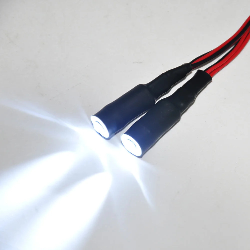 10/13Mm OD LED Light Angel & Demon Eyes LED 2 Leds Headlight Headlamps Bulb for 1/10 RC Model Car Truck Parts