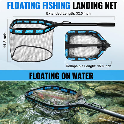 Fishing Gear- Fishing Rod and Reel Combos, Fishing Backpack, Fishing Net, Fishing Bag with Rod Holders and Tackle Box for Freshwater/Saltwater, Fishing Gifts for Men