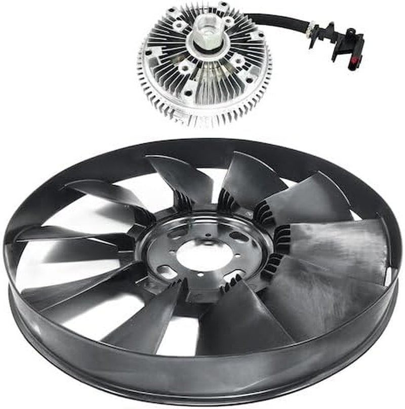 Electric Fan Clutch and Radiator Cooling Fan Blade Kit - Compatible with 2002-2009 Chevy Trailblazer