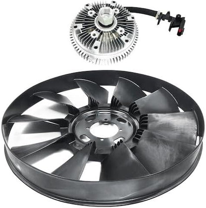 Electric Fan Clutch and Radiator Cooling Fan Blade Kit - Compatible with 2002-2009 Chevy Trailblazer