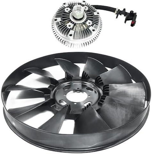 Electric Fan Clutch and Radiator Cooling Fan Blade Kit - Compatible with 2002-2009 Chevy Trailblazer