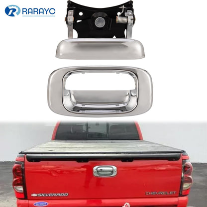 Tailgate Handle and Bezel Chrome | Replacement for 1999-2007 Chevy Silverado GMC Sierra 1500 2500 3500 | Replaces# 15997911, 15228539, 15228541, 15228540