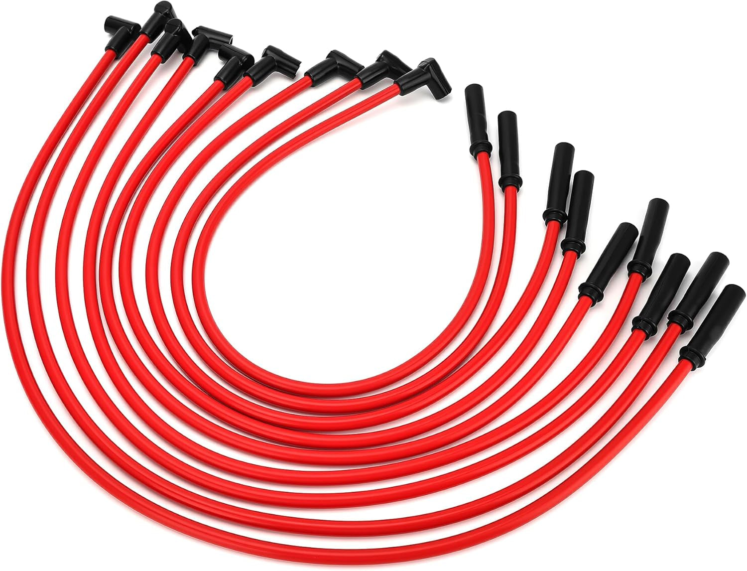 High Performance Low Resistance 10.5MM HEI Spark Plug Wire Set for Chevy SBC 302 305 307 327 350 400 BBC 348 366 396 402 409 427 454 496 502 572 632 V8 Engine (Set of 9)
