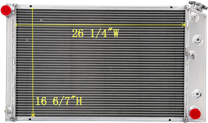 CC162 3Row Radiator for 1975-1979 Chevy Nova 1970-1972 Chevelle 1970-1981 Camaro for 1975-1980 C10 C20 C30 G10 G20 G30 K10 K20 K30 G-Body for 1975-88 Monte Carlo Oldsmobile Pontiac Aluminum Radiators