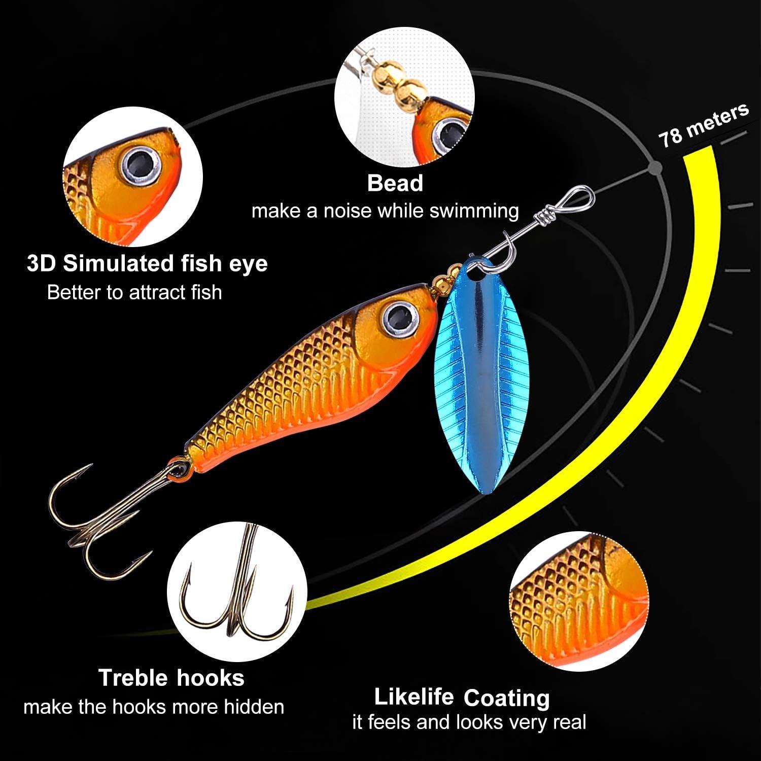 187/343Pcs Fishing Accessories Kit, Organized Fishing Tackle Box with Tackle Included, Fishing Hooks, Fishing Weights Sinkers, Fishing Gear and Equipment, Fishing Gift for Men