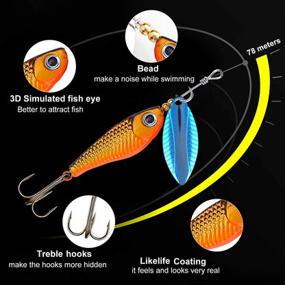 187/343Pcs Fishing Accessories Kit, Organized Fishing Tackle Box with Tackle Included, Fishing Hooks, Fishing Weights Sinkers, Fishing Gear and Equipment, Fishing Gift for Men