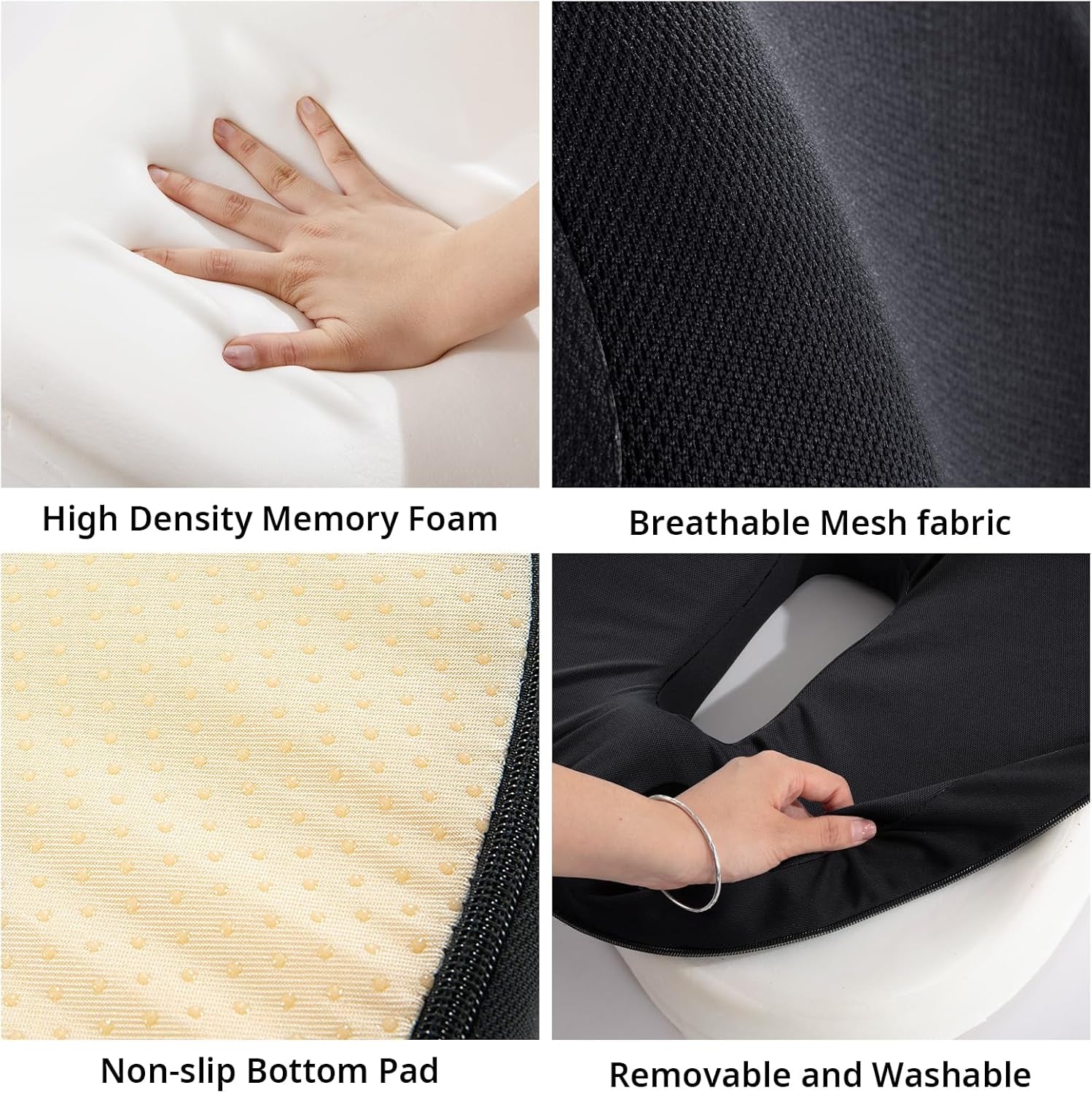 Memory Foam Truck Seat Cushion,Truck Seat Cushions for Truck Drivers,Semi Truck Truck Driver Seat Pad & Back Support for Truck Drivers,Semi Truck Driver Accessories,Black