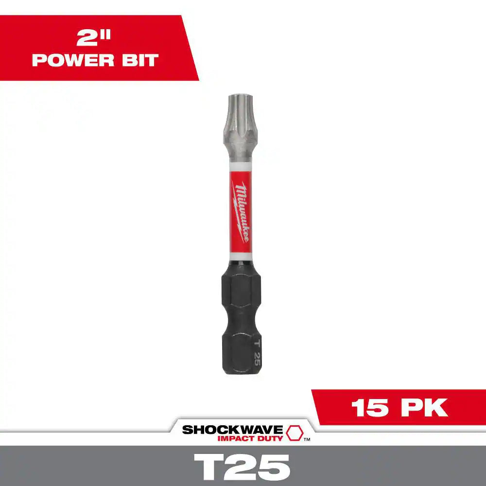 SHOCKWAVE Impact Duty 2 In. T25 Torx Alloy Steel Screw Driver Bit (15-Pack)
