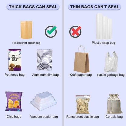 Bag Sealer Heat Sealer Chip Bag Sealer Heat Seal  Handheld Bag Sealer for Food Storage,Portable Sealer Machine for Snack Bags Plastic Bags, Food Bag. (Dark Purple)