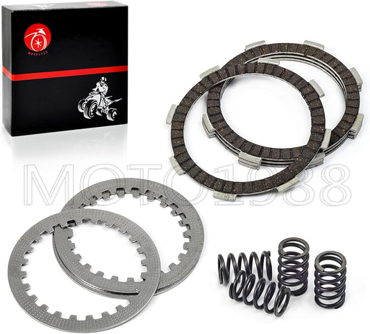 Clutch Friction Plates Kit Heavy Duty Springs and Gasket Compatible with HONDA XR100 XR100R CRF100 CRF100F XR80 XR80R XRF80 CRF80F 1987-2013