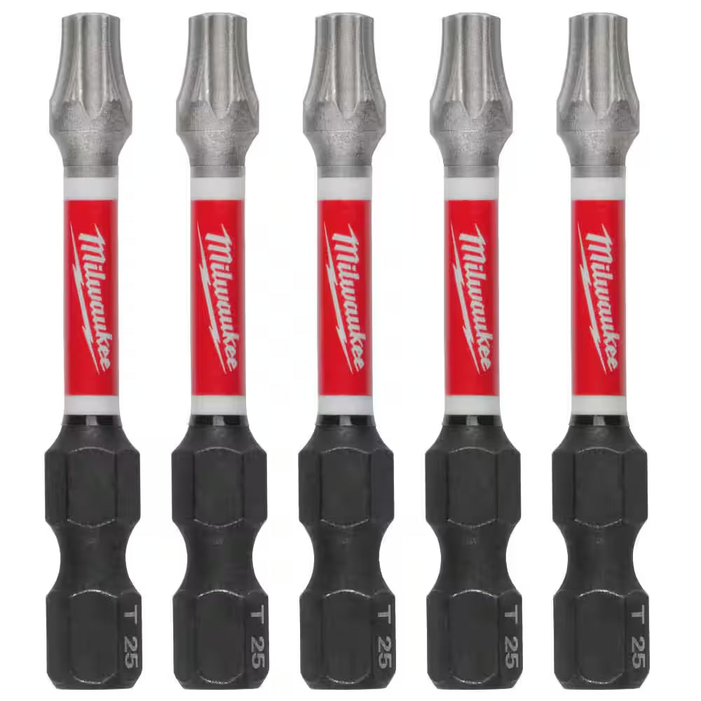 SHOCKWAVE Impact Duty 2 In. T25 Torx Alloy Steel Screw Driver Bit (5-Pack)