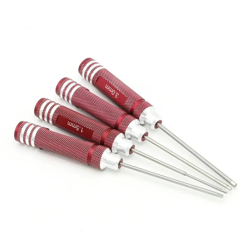 4PCS 1.5/2/2.5/3Mm Hex Screwdriver Set Aluminium Alloy Screw Driver Allen Key Hex Screwdrivers Bolt Driver Screw-Driving Tools