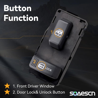 Passenger Side Power Window Switch for 1995-2005 Chevy GMC - Blazer Suburban Silverado Thaoe S10 C1500 C2500 C3500 K1500 K2500 K3500, Jimmy Sonoma Yukon, Escalade, Bravada, 15151362-15692686-901047