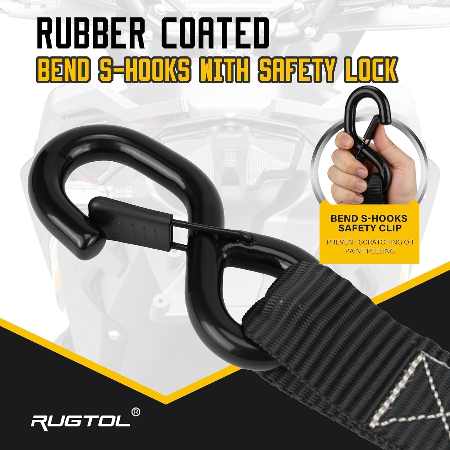 Ratchet Straps 1.5 Inch X 16 FT, 4988 LBS Break Strength Heavy Duty Ratcheting Tie down Straps with Safety S Hooks, Cargo Ratchet Strap for Moving Trailer Motorcycle ATV UTV Car Roof, 4 Pack