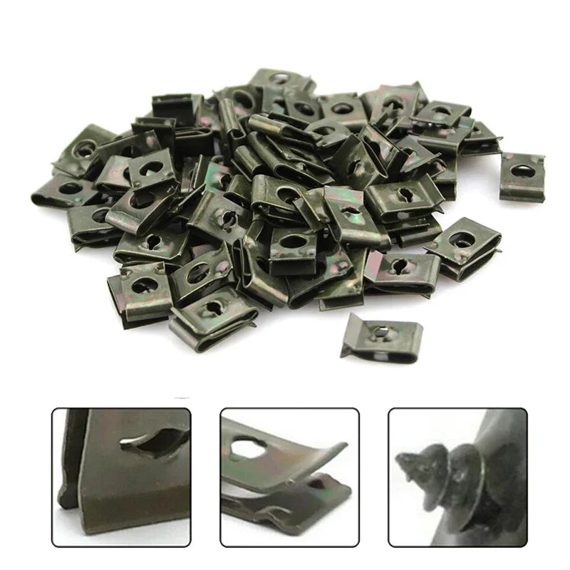 10/50Pcs Mixed Car Motorcycles Metal Screw Tapping Fastener Clips with Screw Anti-Rust Protection Clip Screw Buckle Iron Sheet