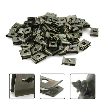 10/50Pcs Mixed Car Motorcycles Metal Screw Tapping Fastener Clips with Screw Anti-Rust Protection Clip Screw Buckle Iron Sheet