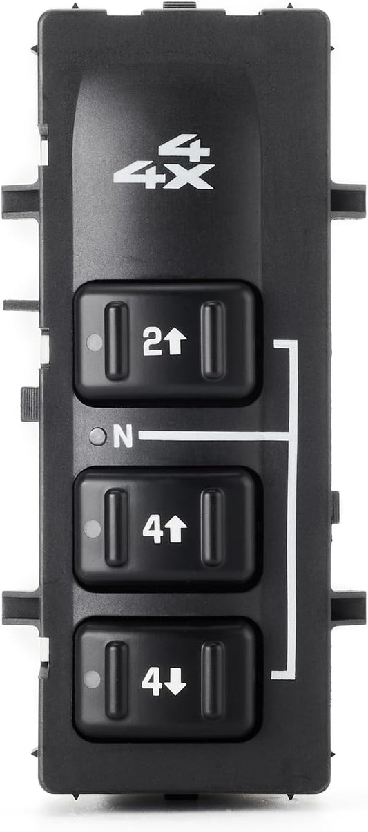 4WD Seletor Switch for 2003-2007 Chevy Avalanche Silverado Suburban Tahoe GMC Sierra Yukon 1500 2500 3500 4X4 Wheel Drive 4WD Transfer Case Switch - No Auto 4X4 Button, OE 19259312, 15164519, 15136040