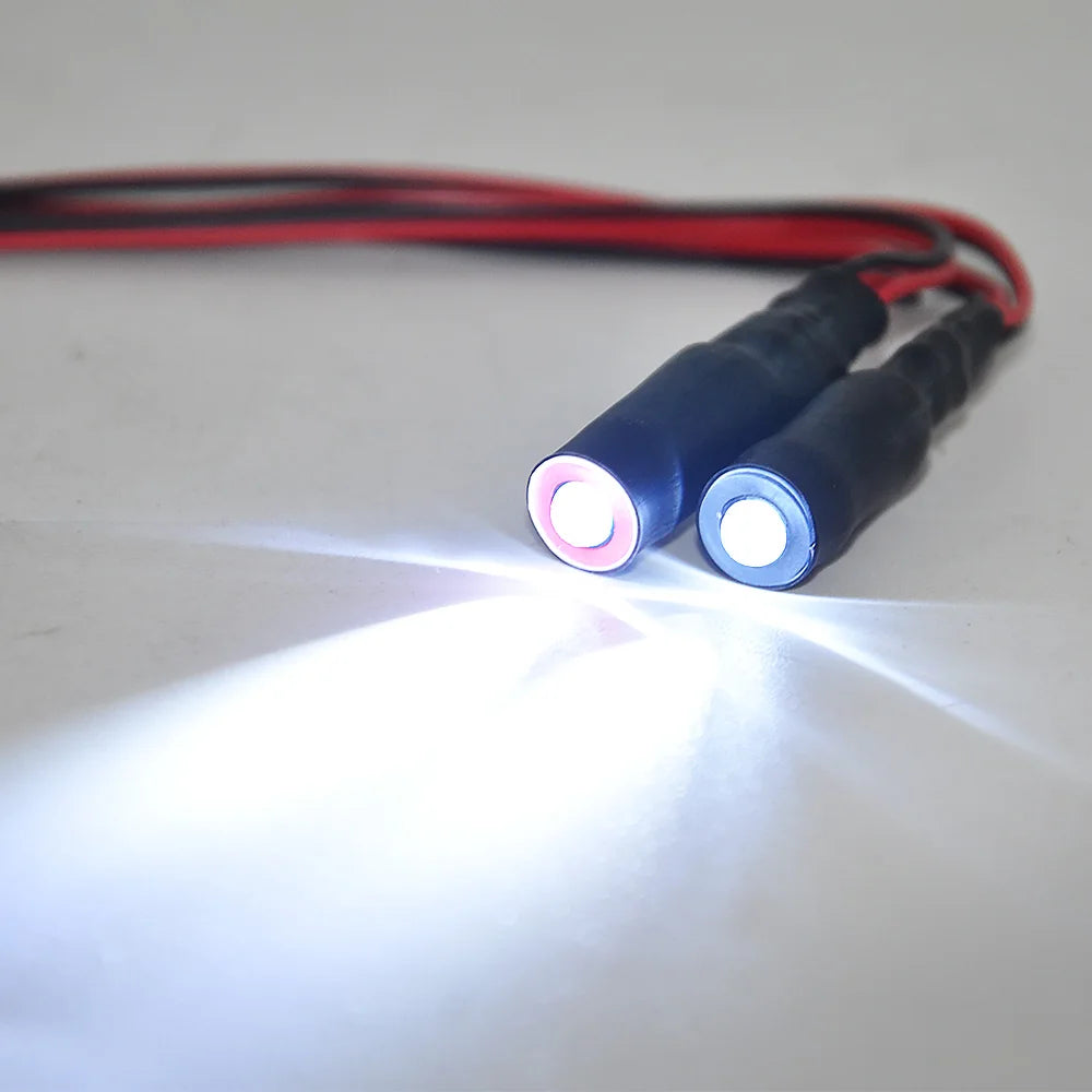 10/13Mm OD LED Light Angel & Demon Eyes LED 2 Leds Headlight Headlamps Bulb for 1/10 RC Model Car Truck Parts